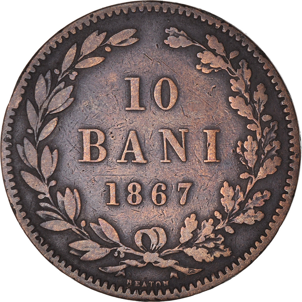 Coin, Romania, Carol I, 10 Bani, 1867, VF(30-35), Copper, KM:4.1