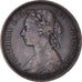 Moneda, Gran Bretaña, Victoria, 1/2 Penny, 1891, MBC, Bronce, KM:754