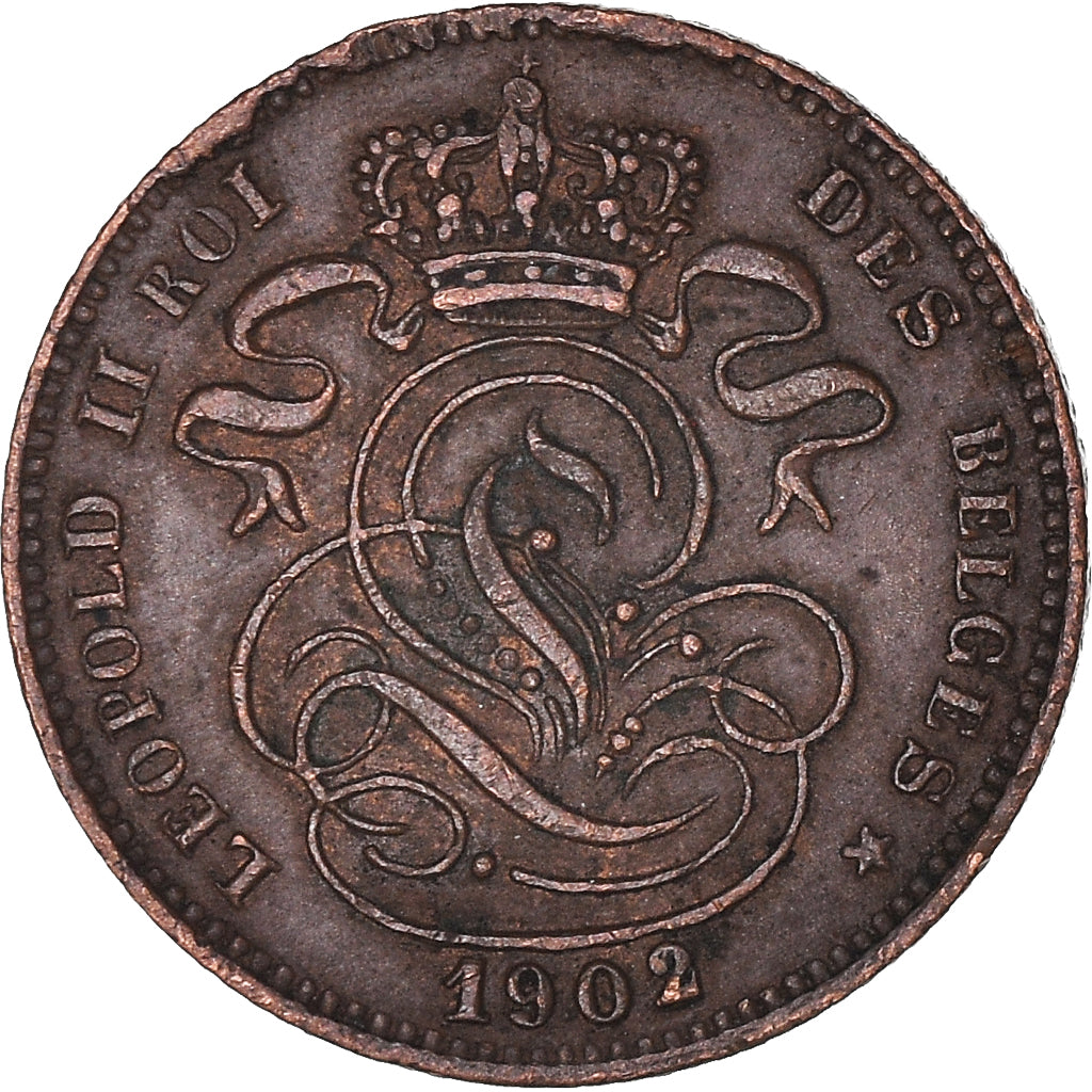 Coin, Belgium, Leopold II, Centime, 1902, EF(40-45), Copper, KM:33.1