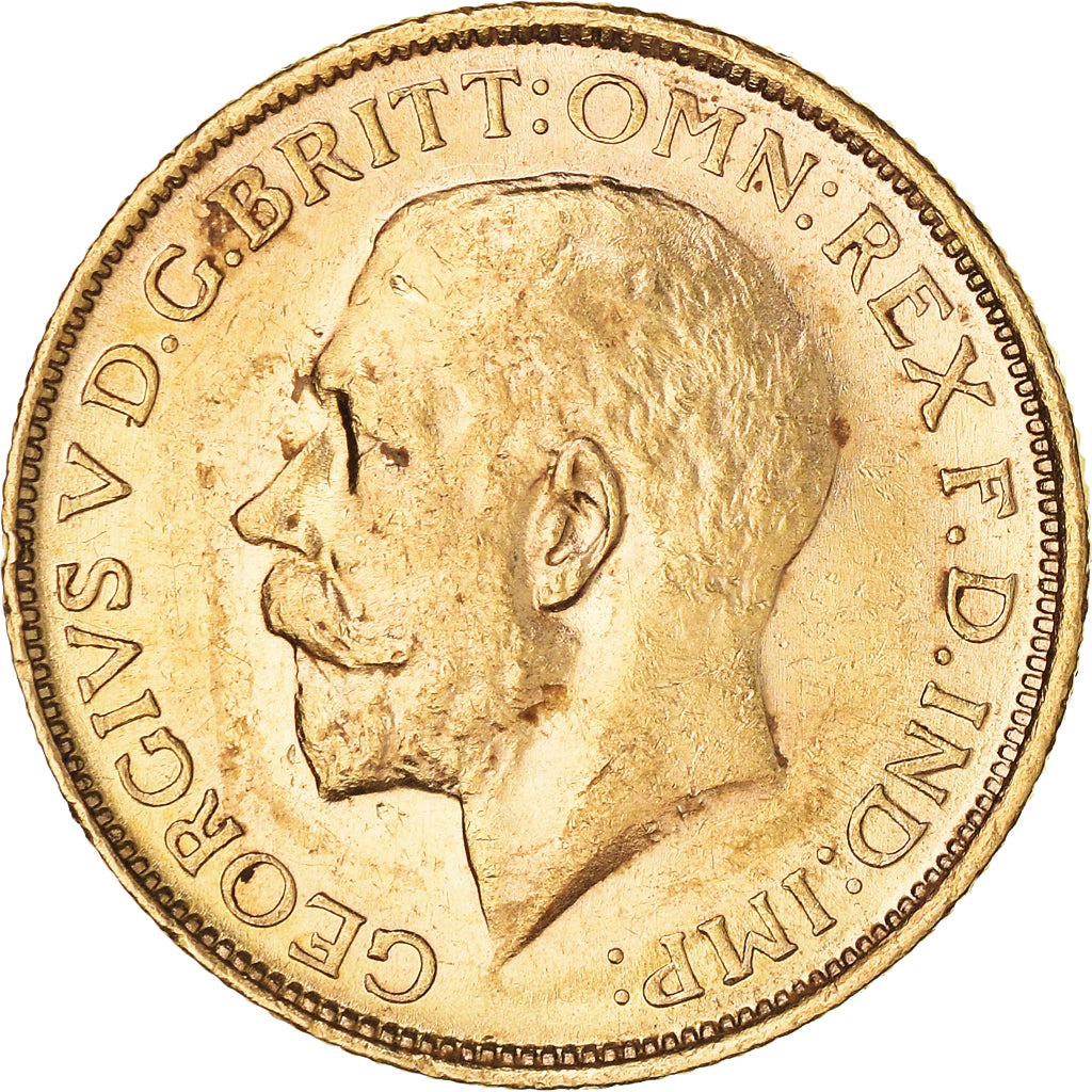 Moneda, Australia, George V, Sovereign, 1913, Sydney, EBC, Oro, KM:29