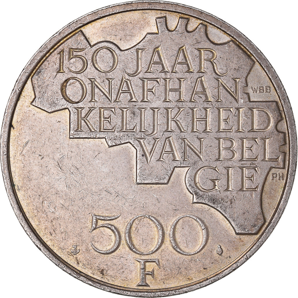 Coin, Belgium, 500 Francs, 500 Frank, 1980, Brussels, EF(40-45), Silver Clad