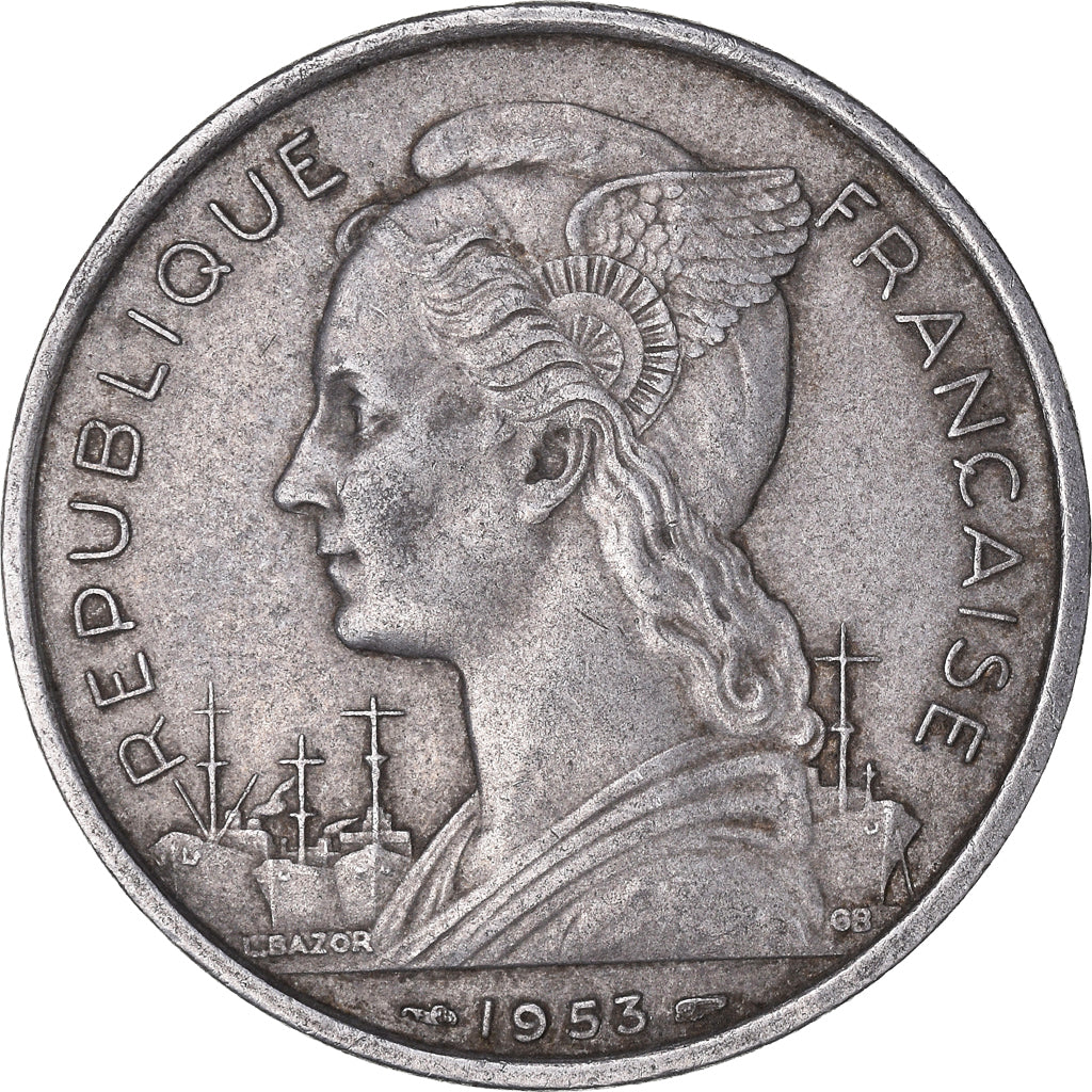 Coin, Madagascar, 5 Francs, 1953, Paris, EF(40-45), Aluminum, KM:5, Lecompte:106