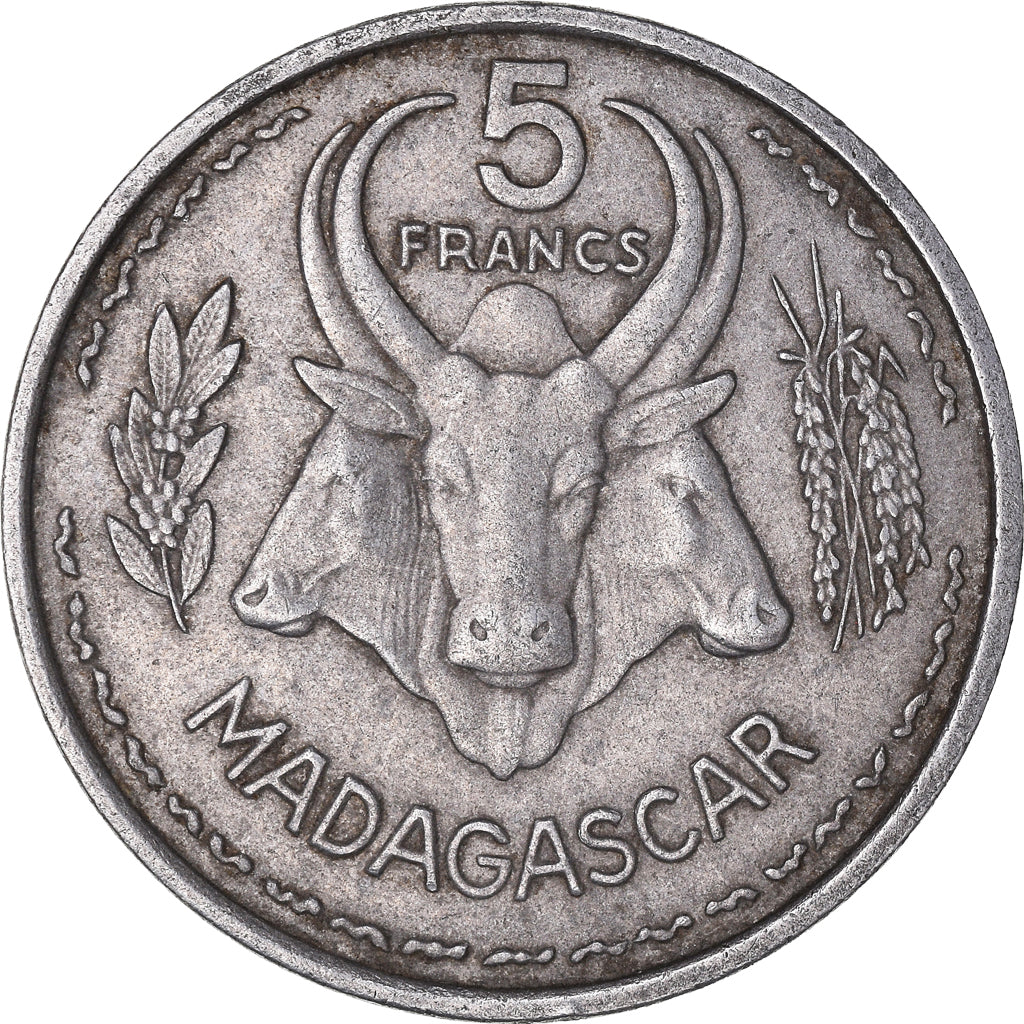 Coin, Madagascar, 5 Francs, 1953, Paris, EF(40-45), Aluminum, KM:5, Lecompte:106