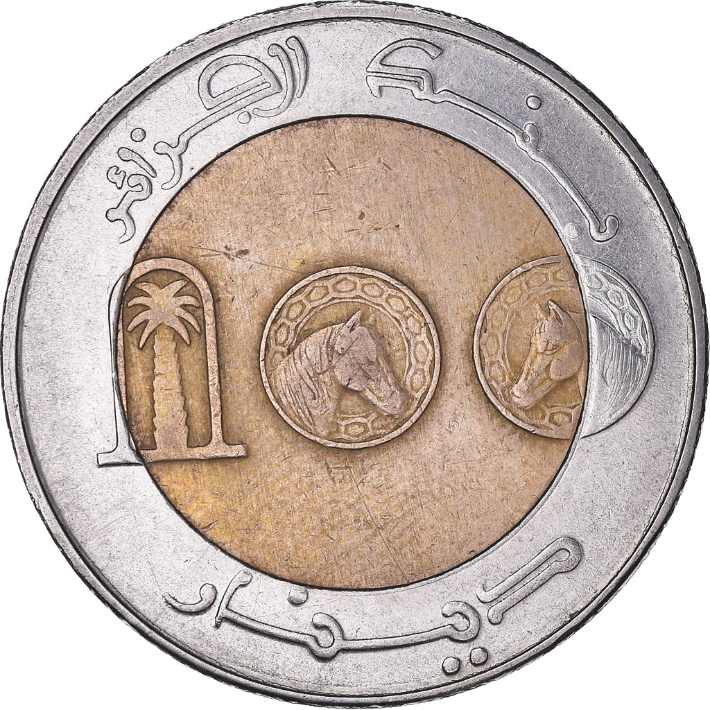 Moneta, Algeria, 100 Dinars, 2002/AH1423, Algiers, BB, Bi-metallico, KM:137