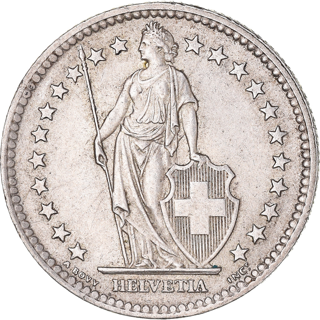 Coin, Switzerland, 2 Francs, 1965, Bern, AU(50-53), Silver, KM:21