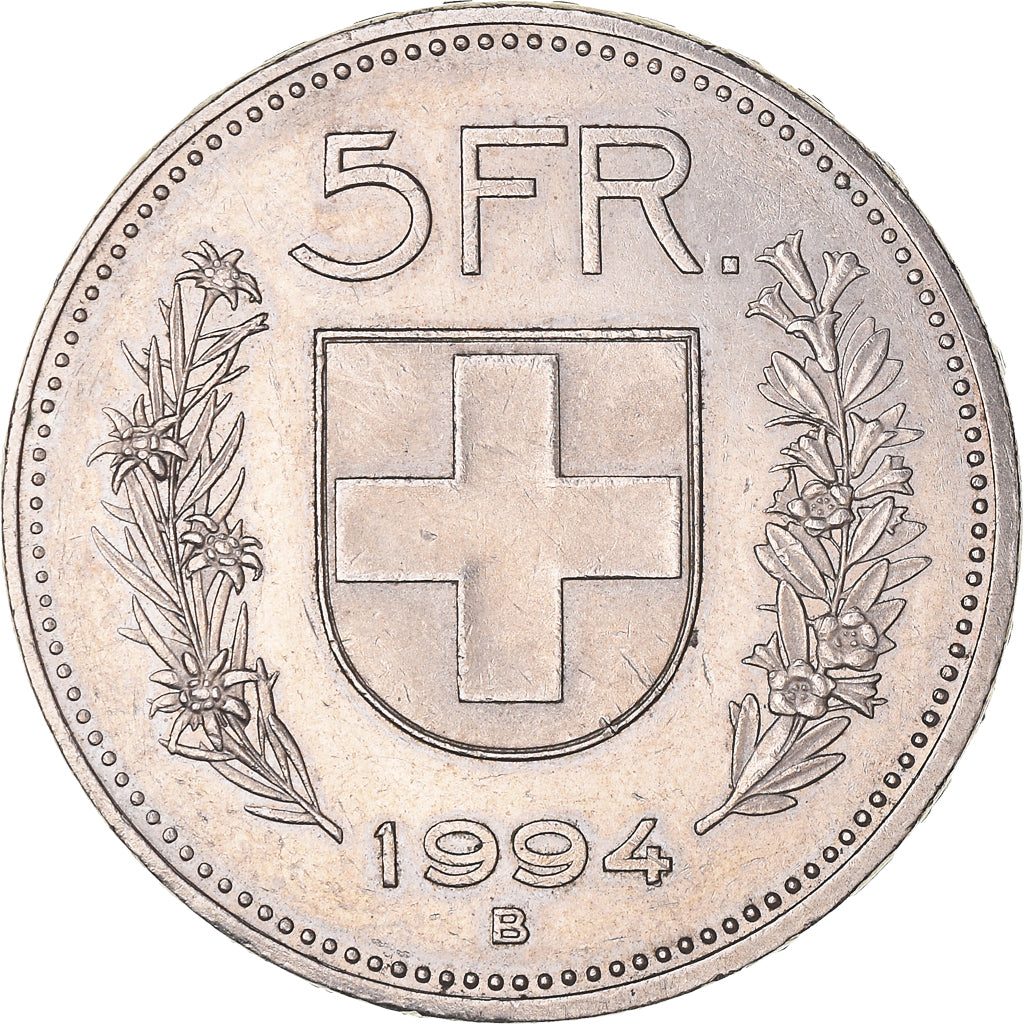 Moneta, Svizzera, 5 Francs, 1994, Bern, BB+, Rame-nichel, KM:40a.4