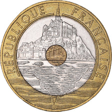 Munten, Frankrijk, Mont Saint Michel, 20 Francs, 1995, ZF+, Tri-Metallic
