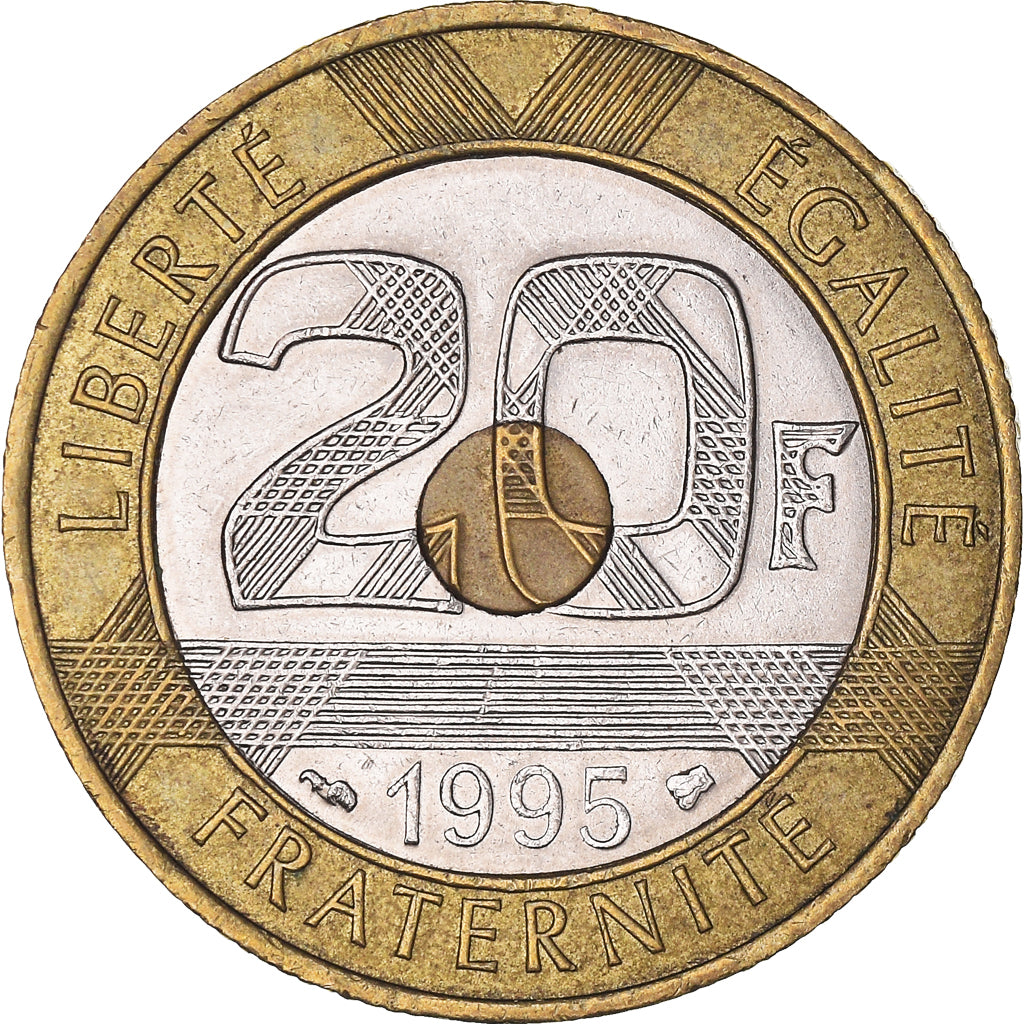 Munten, Frankrijk, Mont Saint Michel, 20 Francs, 1995, ZF+, Tri-Metallic