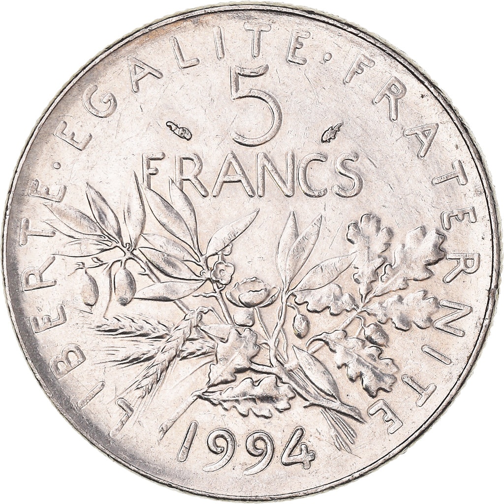 Coin, France, Semeuse, 5 Francs, 1994, Paris, AU(50-53), Nickel Clad