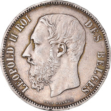 Coin, Belgium, Leopold II, 5 Francs, 1874, EF(40-45), Silver, KM:Pn67