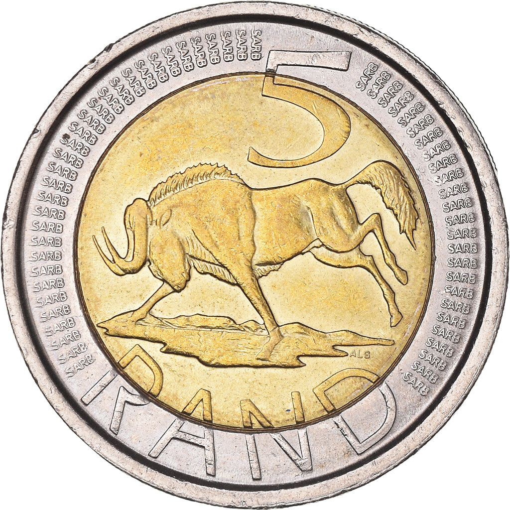 Coin, South Africa, 5 Rand, 2005, Pretoria, AU(55-58), Bi-Metallic, KM:297