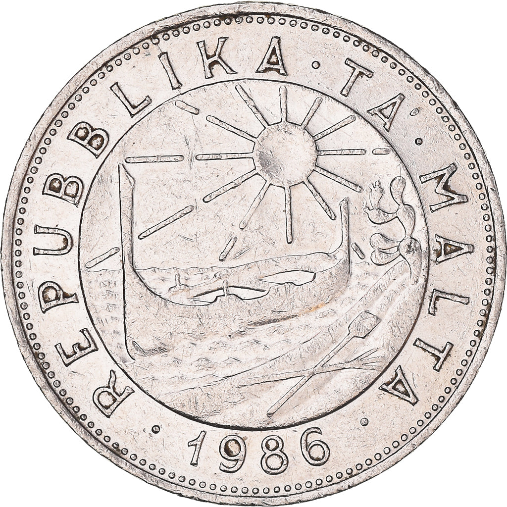 Münze, Malta, Lira, 1986, SS+, Nickel, KM:82