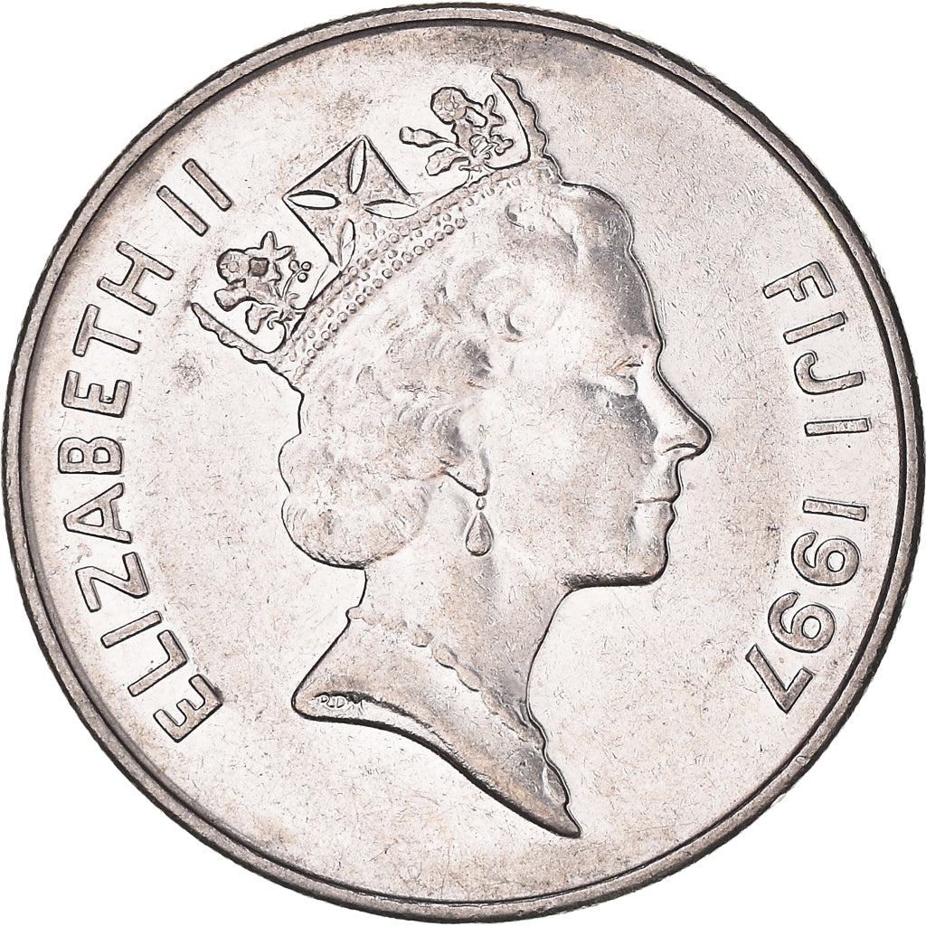 Monnaie, Fidji, Elizabeth II, 20 Cents, 1997, TTB+, Nickel plaqué acier, KM:53a