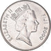 Moeda, Fiji, Elizabeth II, 20 Cents, 2000, AU(50-53), Aço Niquelado, KM:53a