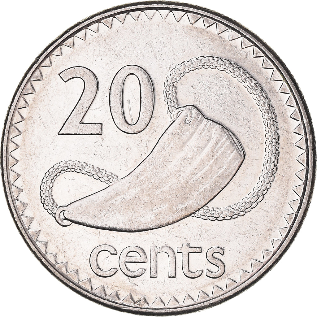 Moeda, Fiji, Elizabeth II, 20 Cents, 2000, AU(50-53), Aço Niquelado, KM:53a