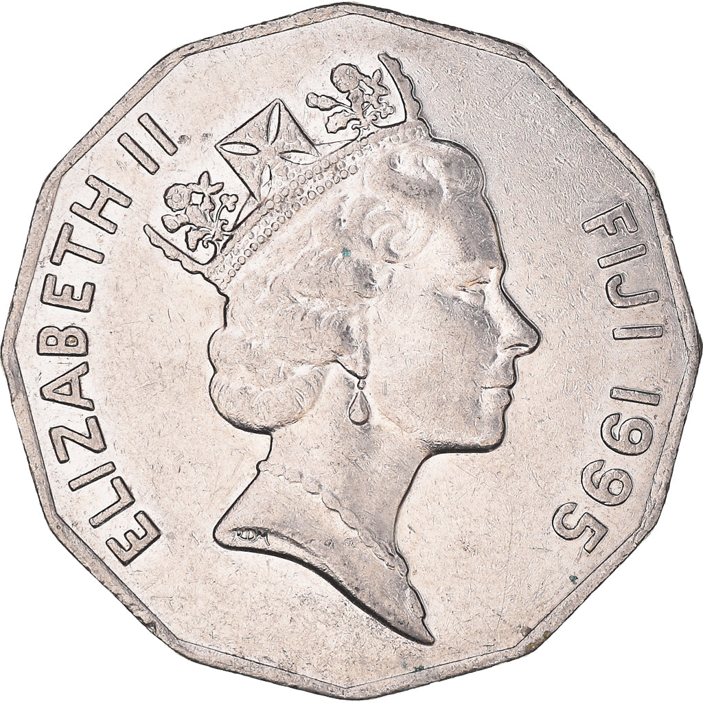 Monnaie, Fidji, Elizabeth II, 50 Cents, 1995, TTB+, Nickel Bonded Steel, KM:54a