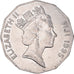 Monnaie, Fidji, Elizabeth II, 50 Cents, 1995, TTB+, Nickel Bonded Steel, KM:54a