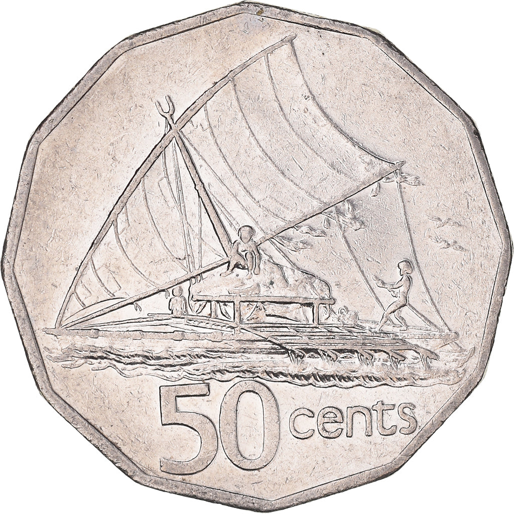 Monnaie, Fidji, Elizabeth II, 50 Cents, 1995, TTB+, Nickel Bonded Steel, KM:54a