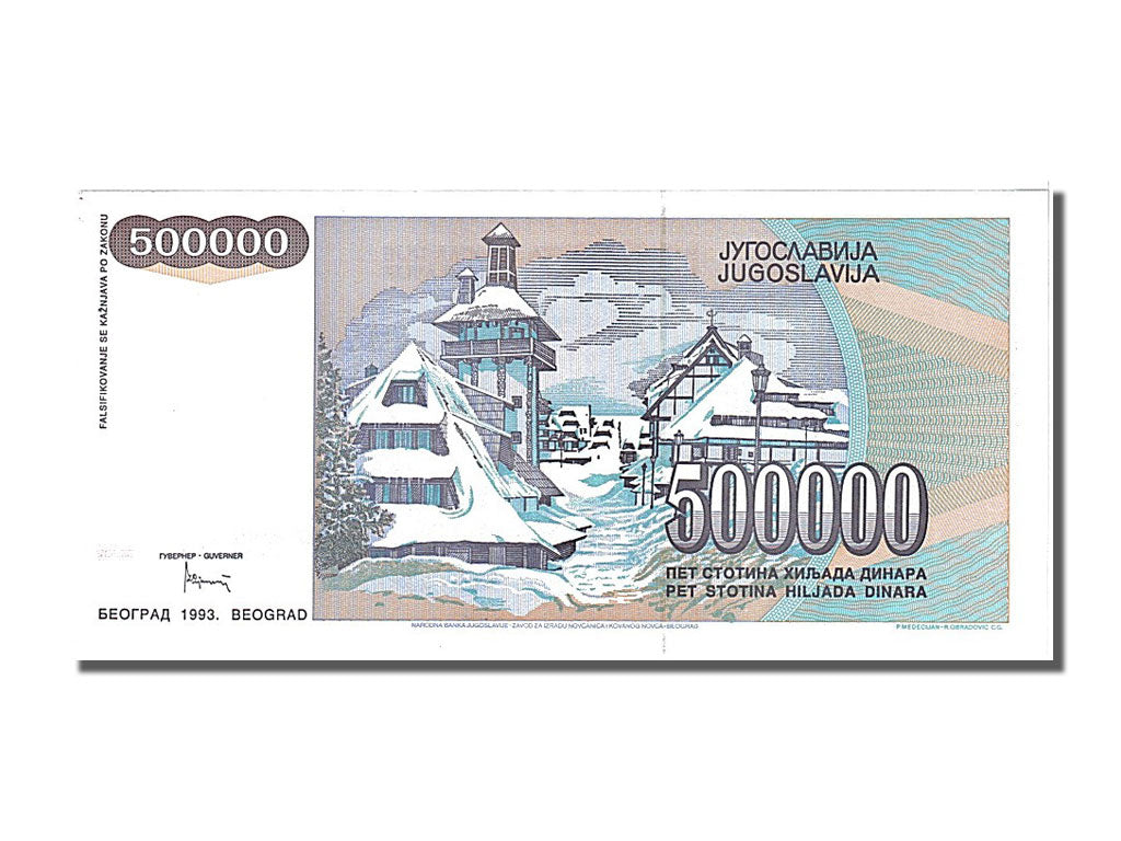 Banknote, Yugoslavia, 500,000 Dinara, 1993, UNC(65-70)