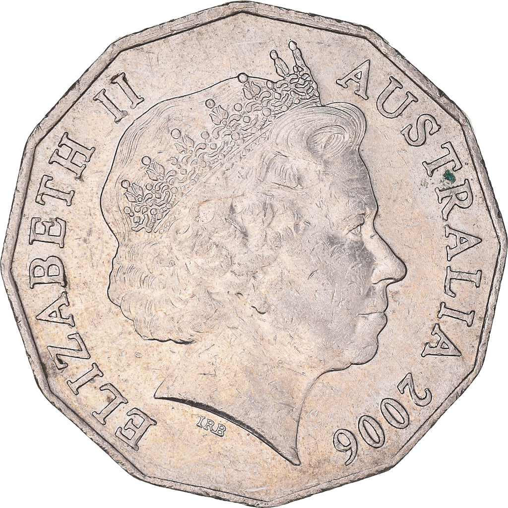 Moeda, Austrália, Elizabeth II, 50 Cents, 2006, AU(50-53), Cobre-níquel