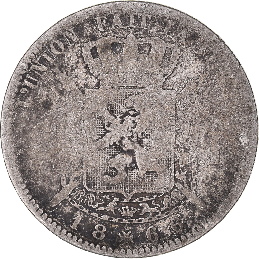 Monnaie, Belgique, Leopold II, 2 Francs, 2 Frank, 1866, B, Argent, KM:30.1