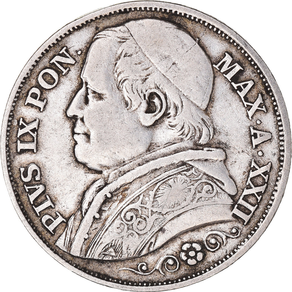 Münze, Italien Staaten, PAPAL STATES, Pius IX, 2 Lire, 1867, Rome, SS, Silber