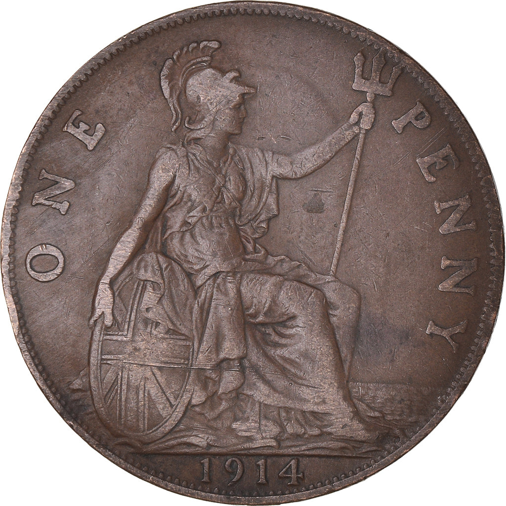 Coin, Great Britain, George V, Penny, 1914, EF(40-45), Bronze, KM:810