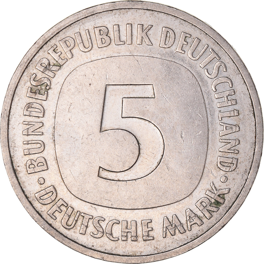 Coin, GERMANY - FEDERAL REPUBLIC, 5 Mark, 1984, Munich, EF(40-45), Copper-Nickel