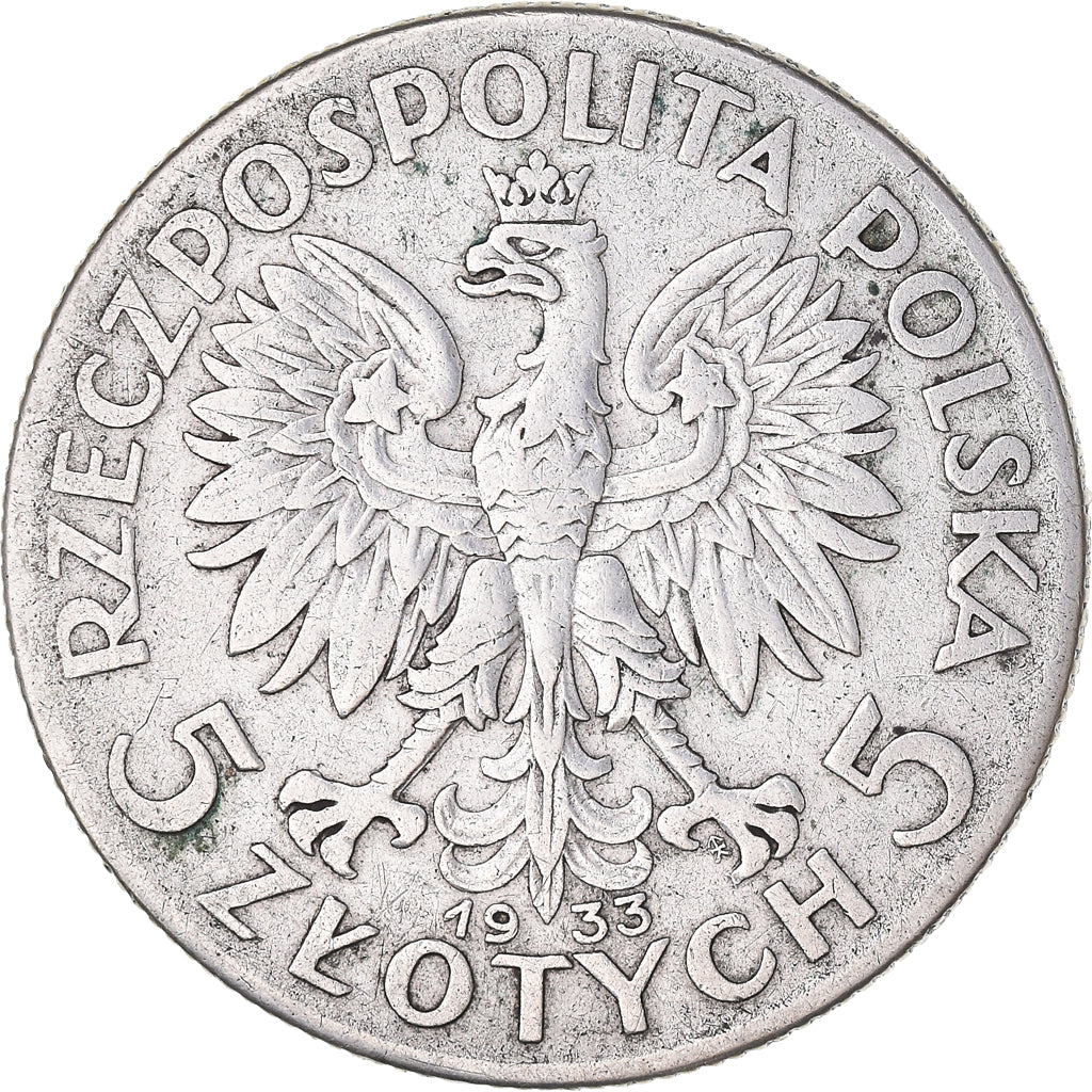 Coin, Poland, 5 Zlotych, 1933, Warsaw, EF(40-45), Silver, KM:21