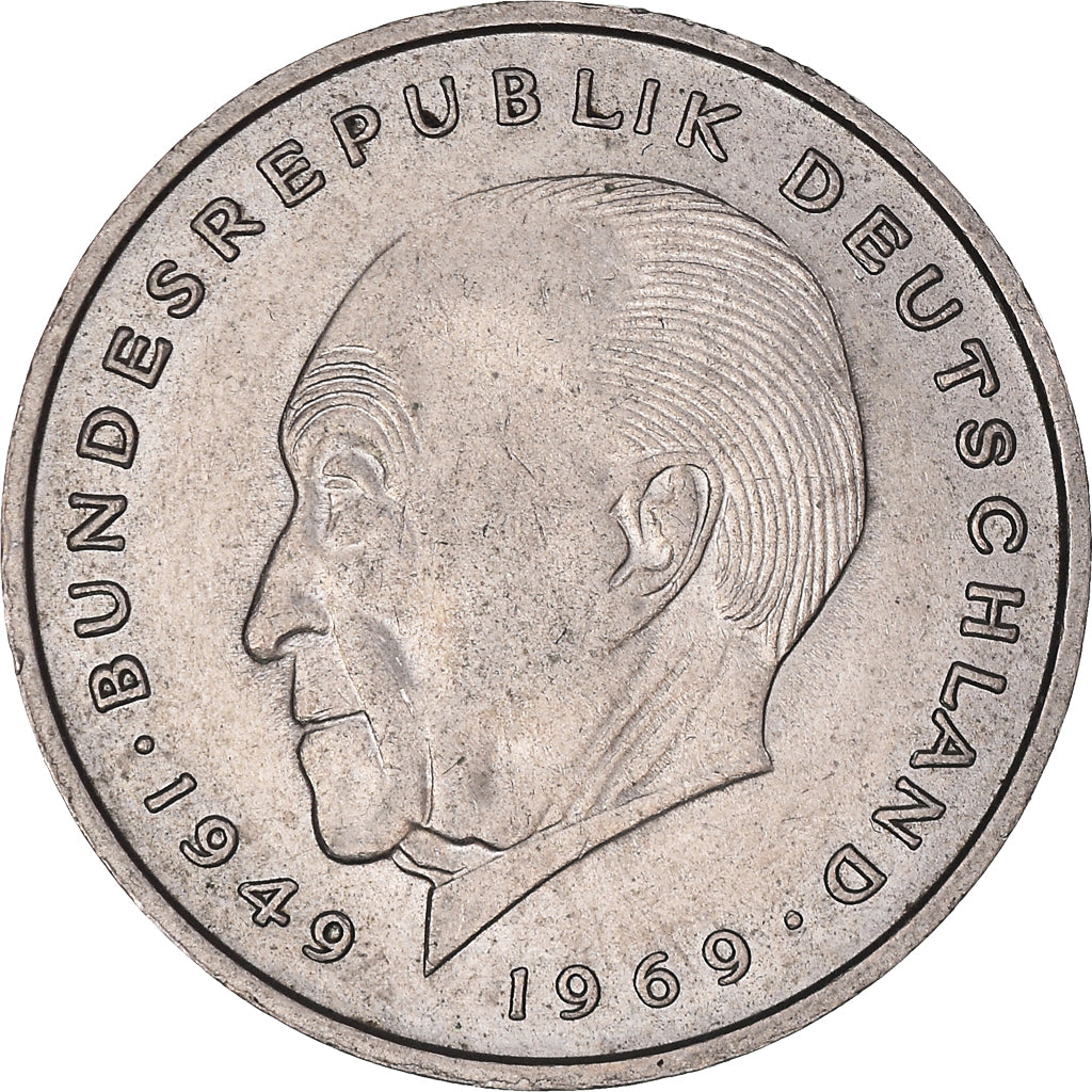 Moneta, GERMANIA - REPUBBLICA FEDERALE, 2 Mark, 1975, Karlsruhe, BB, Nichel