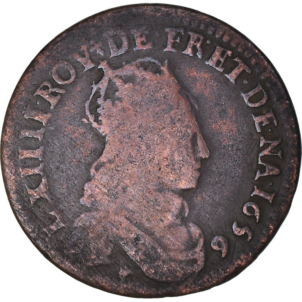 Coin, France, Louis XIV, Liard de France au buste juvénile, deuxième type