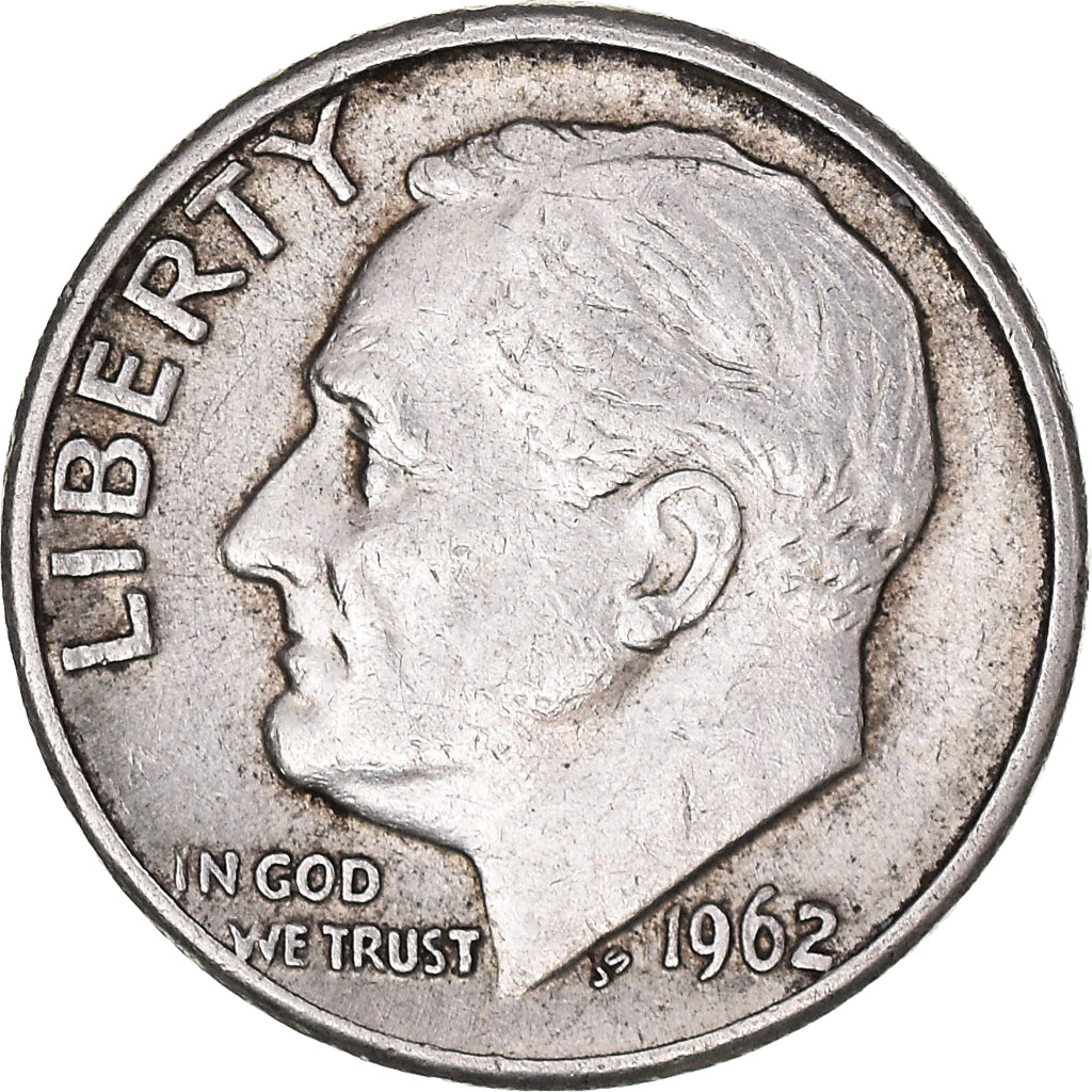Moeda, Estados Unidos da América, Roosevelt, Dime, 1962, Denver, AU(50-53)