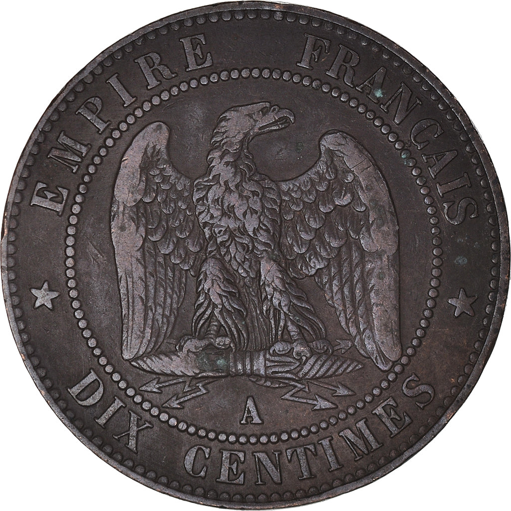 Moneta, Francia, Napoleon III, 10 Centimes, 1855, Paris, MB+