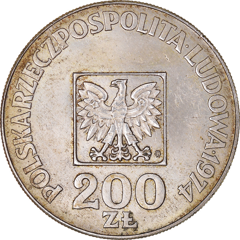 Münze, Polen, 200 Zlotych, 1974, Warsaw, SS+, Silber, KM:72