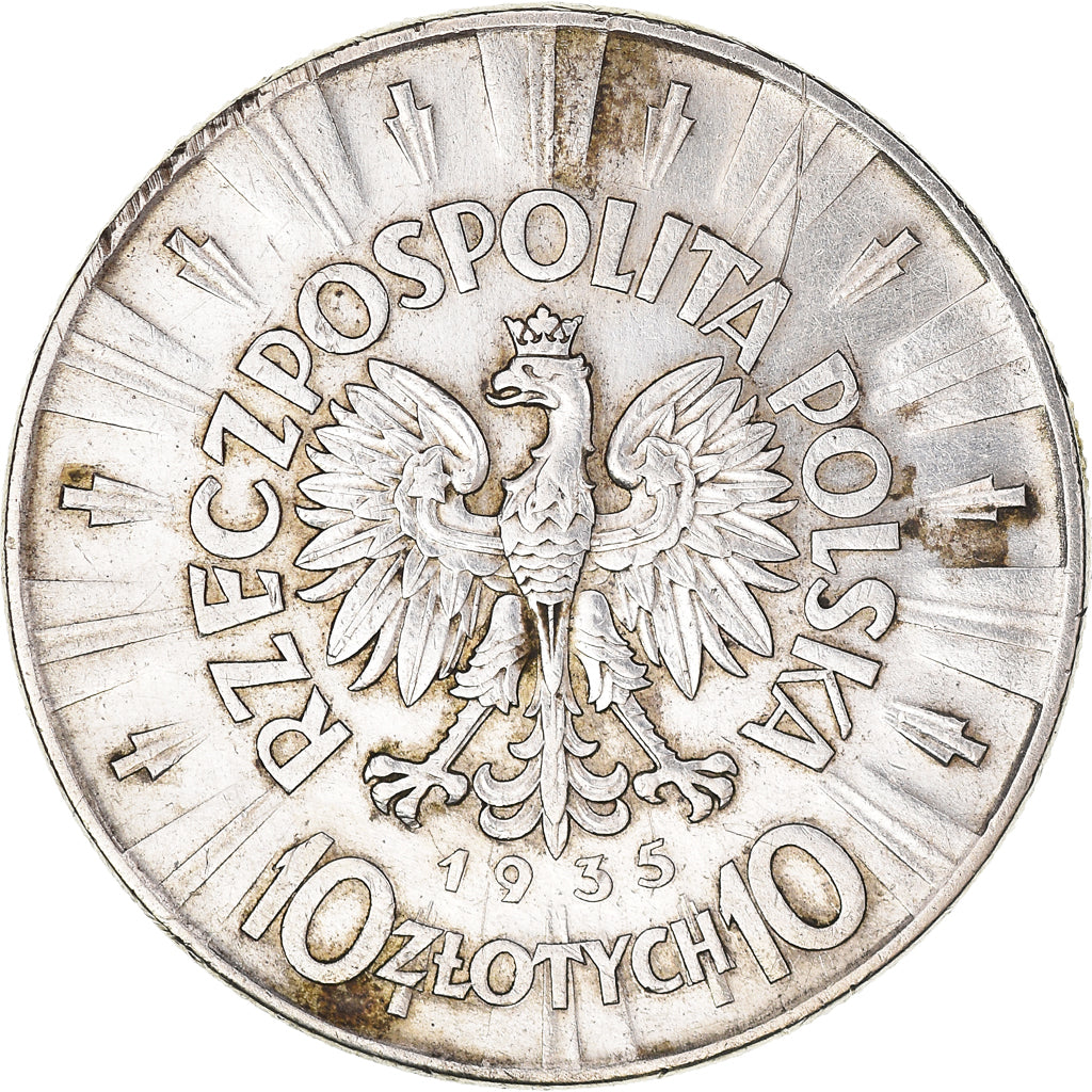 Coin, Poland, 10 Zlotych, 1935, Warsaw, EF(40-45), Silver, KM:29