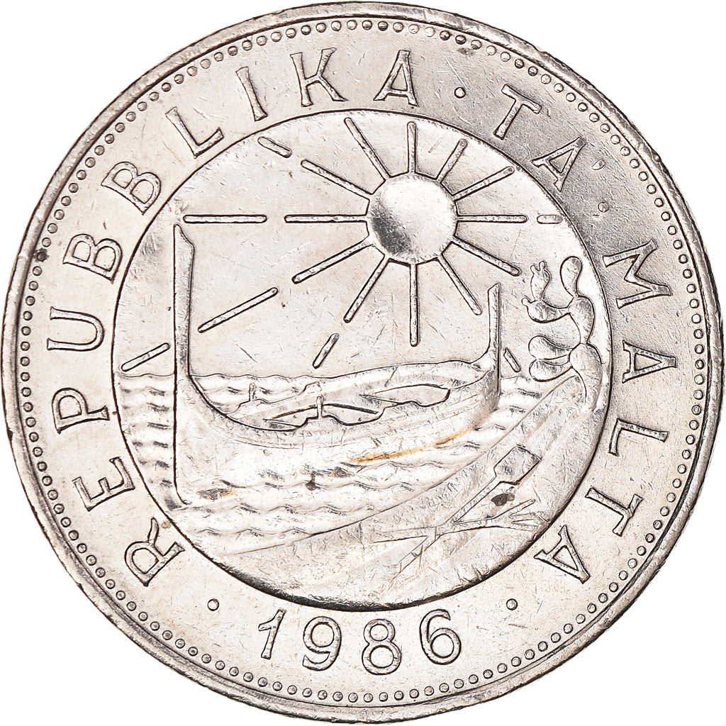 Munten, Malta, Lira, 1986, ZF+, Nickel, KM:82