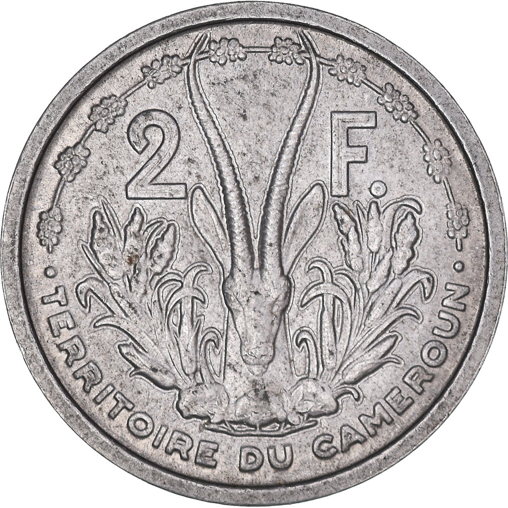 Coin, Cameroon, 2 Francs, 1948, Paris, AU(50-53), Aluminum, KM:9, Lecompte:24