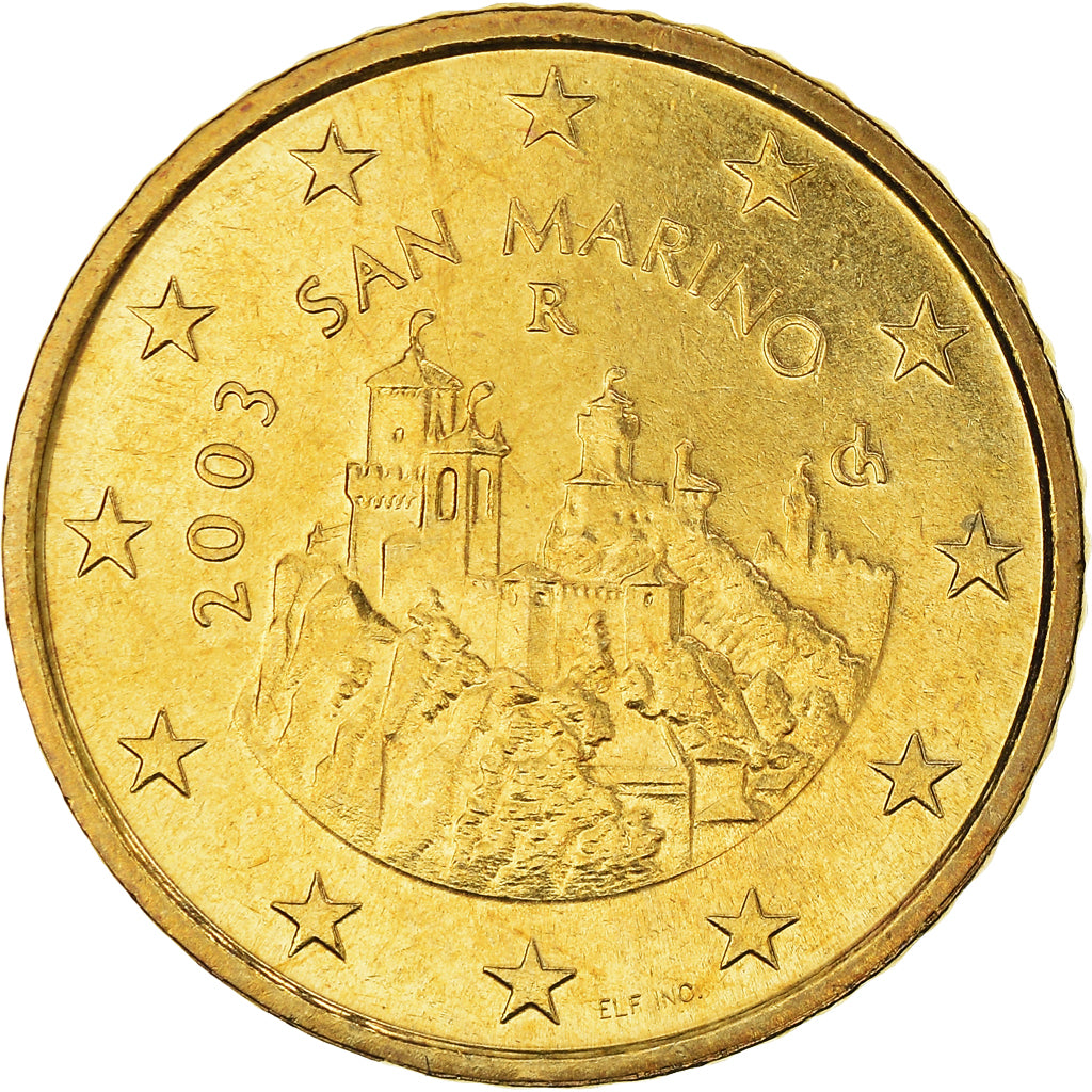 San Marino, 50 Euro Cent, 2003, Rome, MS(60-62), Brass, KM:445