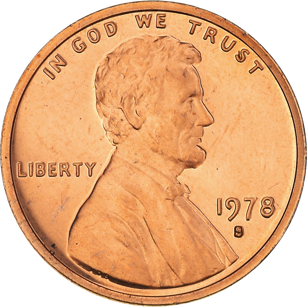 Coin, United States, Lincoln, Cent, 1978, San Francisco, Proof, MS(64), Brass