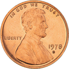 Coin, United States, Lincoln, Cent, 1978, San Francisco, Proof, MS(64), Brass