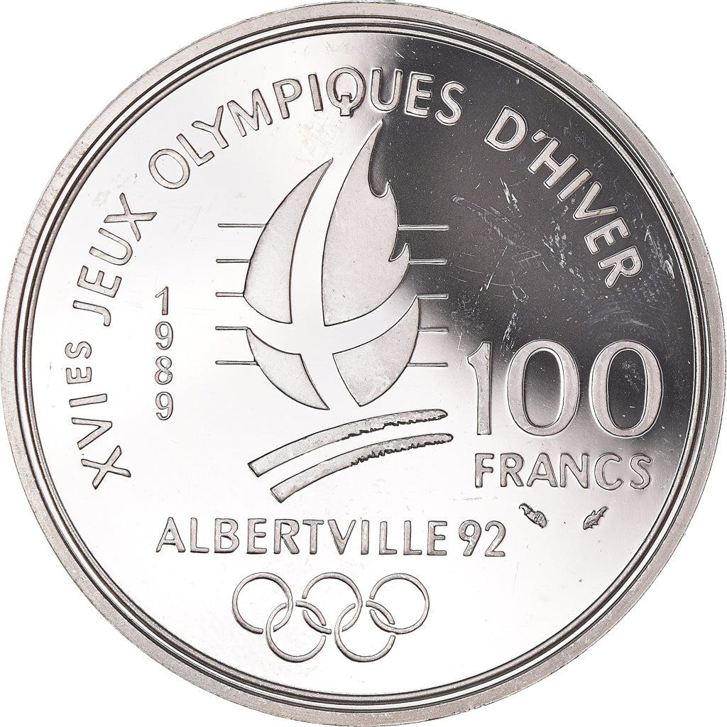 Moeda, França, 100 Francs, 1989, Proof, AU(55-58), Prata, KM:972, Gadoury:C3