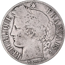 Coin, France, Cérès, Franc, 1872, Bordeaux, VG(8-10), Silver, KM:822.2
