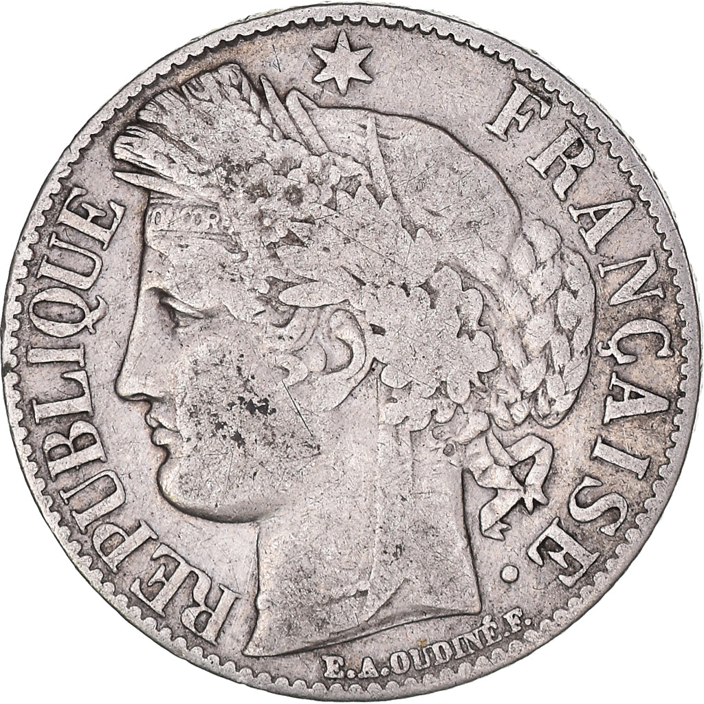 Coin, France, Cérès, Franc, 1887, Paris, VF(20-25), Silver, KM:822.1