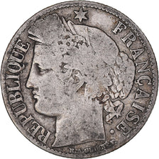 Coin, France, Cérès, Franc, 1871, Paris, VF(20-25), Silver, KM:822.1