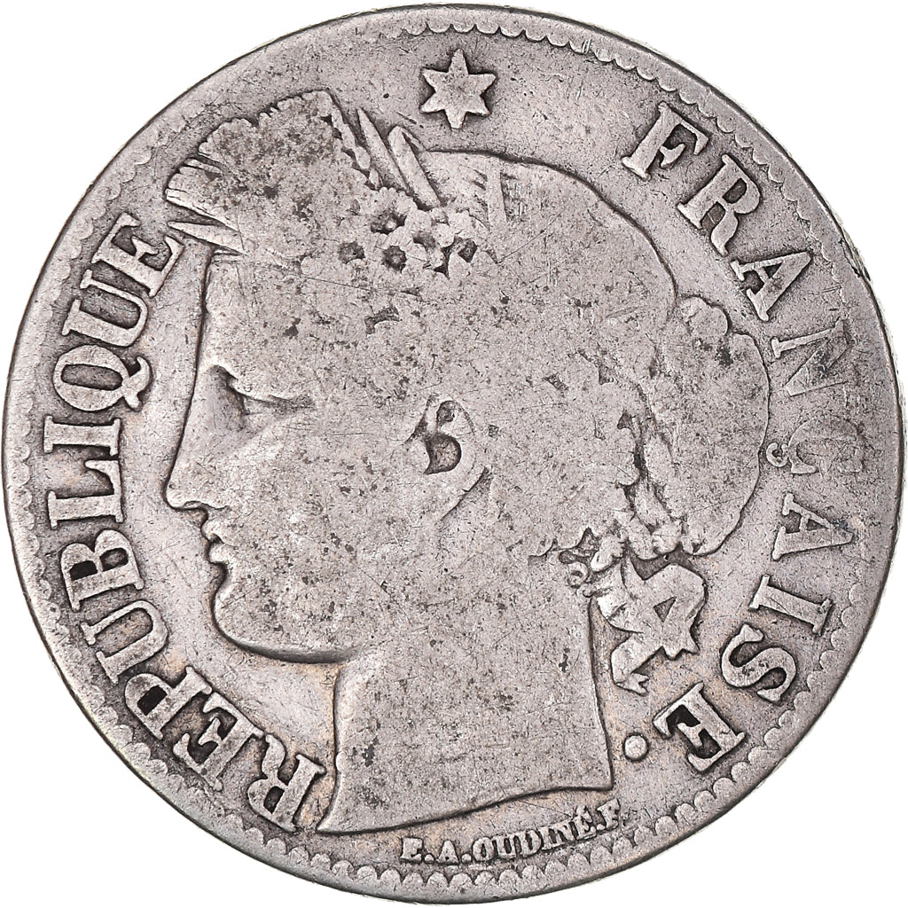 Monnaie, France, Cérès, 2 Francs, 1871, Paris, TB, Argent, Gadoury:530