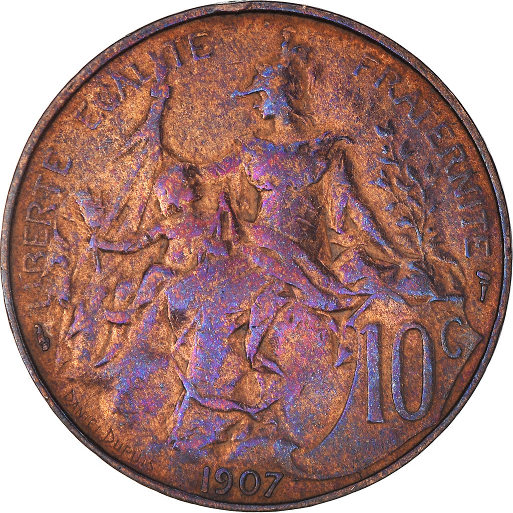 Munten, Frankrijk, Dupuis, 10 Centimes, 1907, Paris, ZF, Bronzen, KM:843