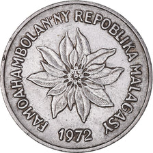 Moeda, Madagáscar, 5 Francs, Ariary, 1972, Paris, EF(40-45), Aço Inoxidável