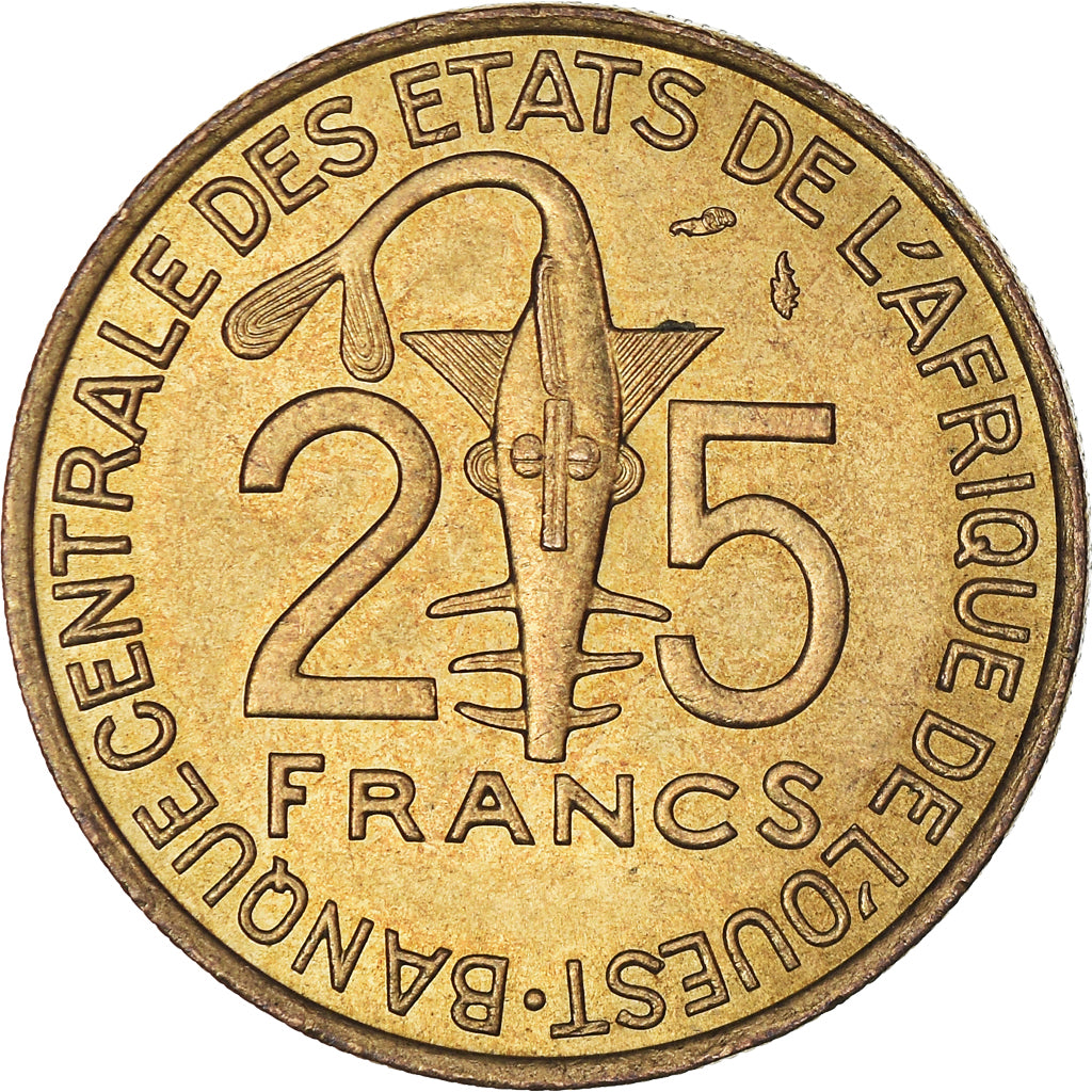Moneda, Estados del África Occidental, 25 Francs, 1976, Paris, EBC, Aluminio -