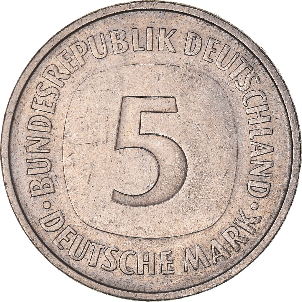 Coin, GERMANY - FEDERAL REPUBLIC, 5 Mark, 1980, Stuttgart, EF(40-45)