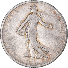 Moeda, França, Semeuse, Franc, 1902, Paris, VF(20-25), Prata, KM:844.1